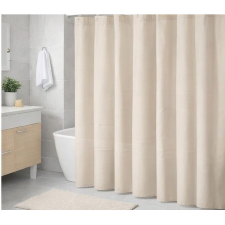Set Perdea de Dus si Covoras Bej, 180×180 cm + 68×63 cm, PEVA si PVC