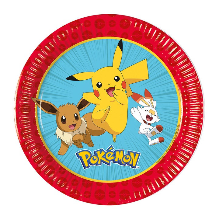 Set 8 Farfurii Petrecere 20cm Pokemon 98392