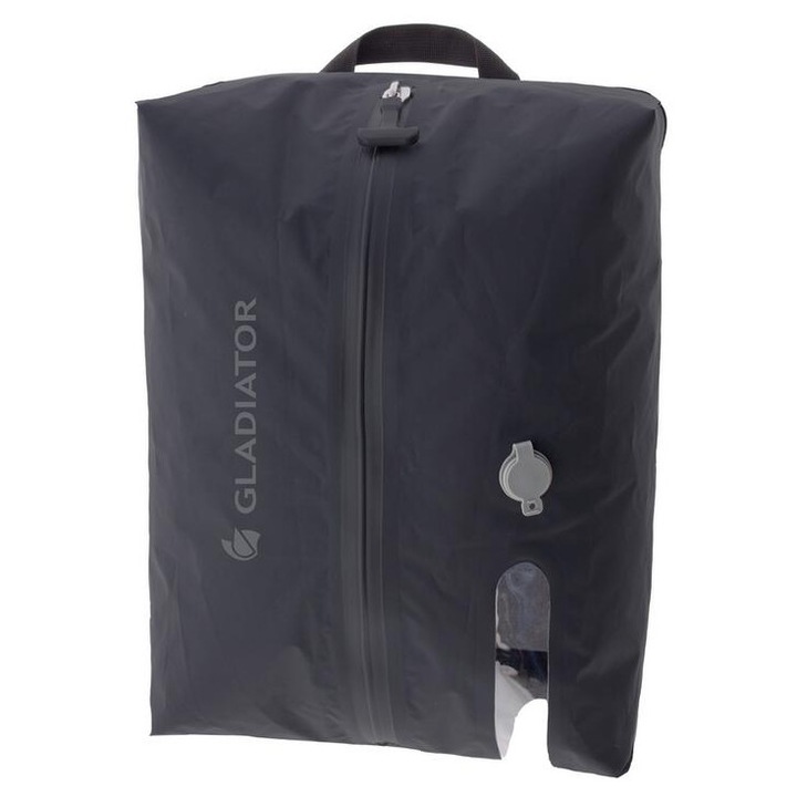 Sac pentru calatorie cu vacuum si fermoar etans MG003770, 39 x 29.5 x 14 cm, nylon impermeabil, negru