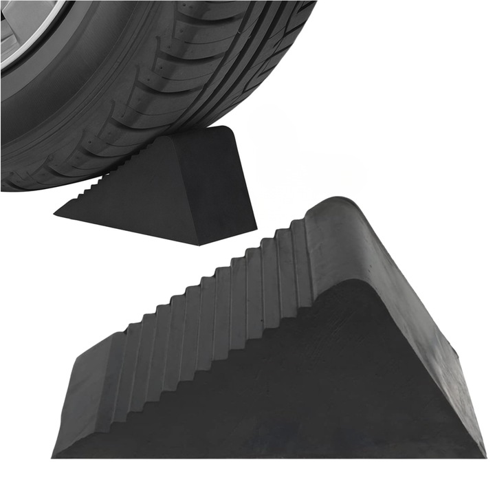 Рампа за колела, черна, 6x7.5x12.5 см, товароносимост 1.5 т