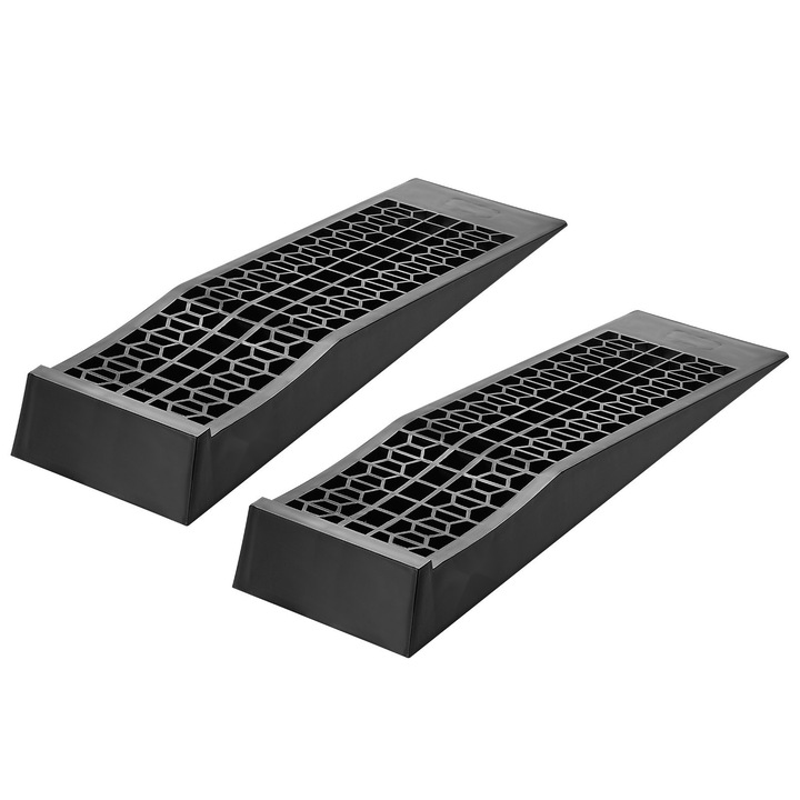 Rampa auto, Set 2 bucati, Capacitate 4.536 kg, Inaltime ridicare 6, 35 cm, Negru, 697x200x76mm