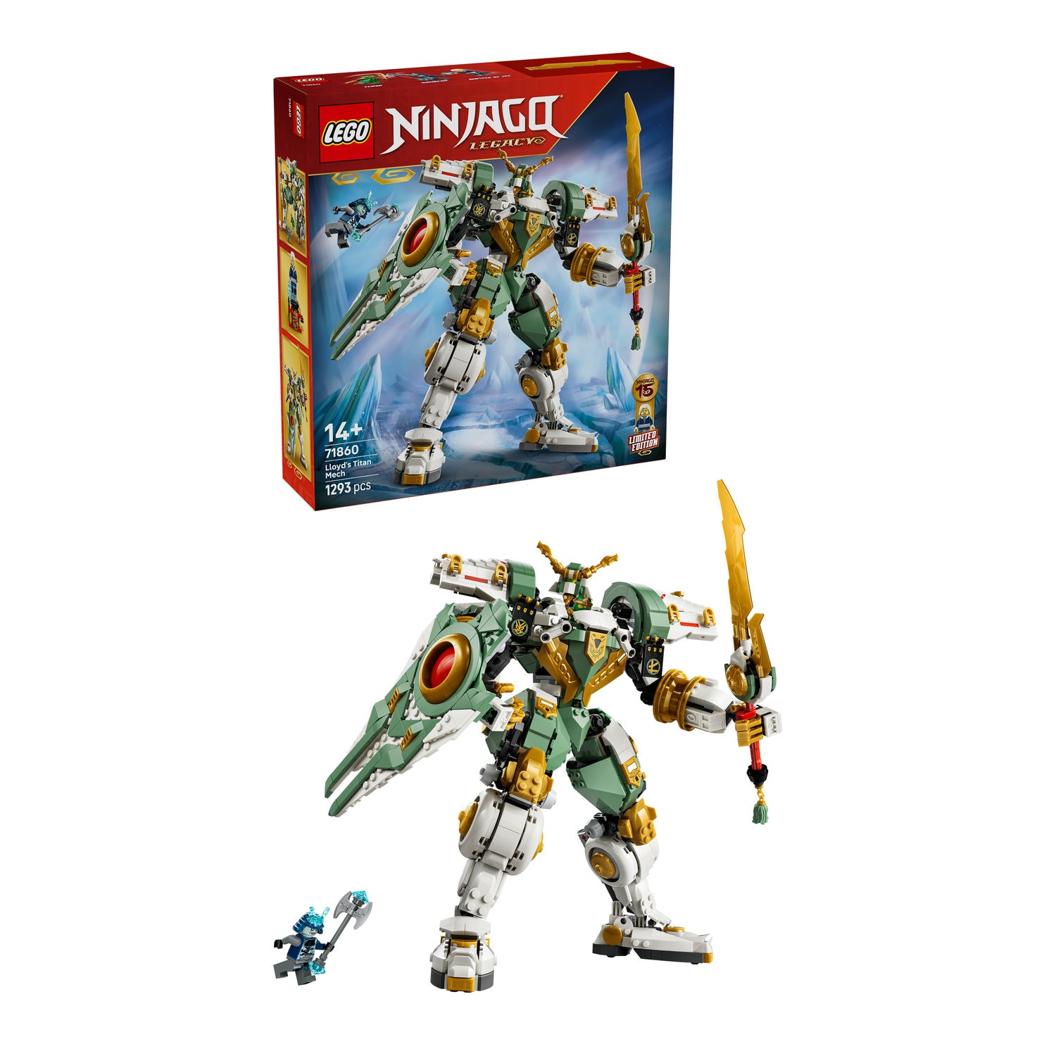 LEGO® Ninjago - Robotul de Titan al lui Lloyd la a 15-a aniversare 71860, 1293 piese.