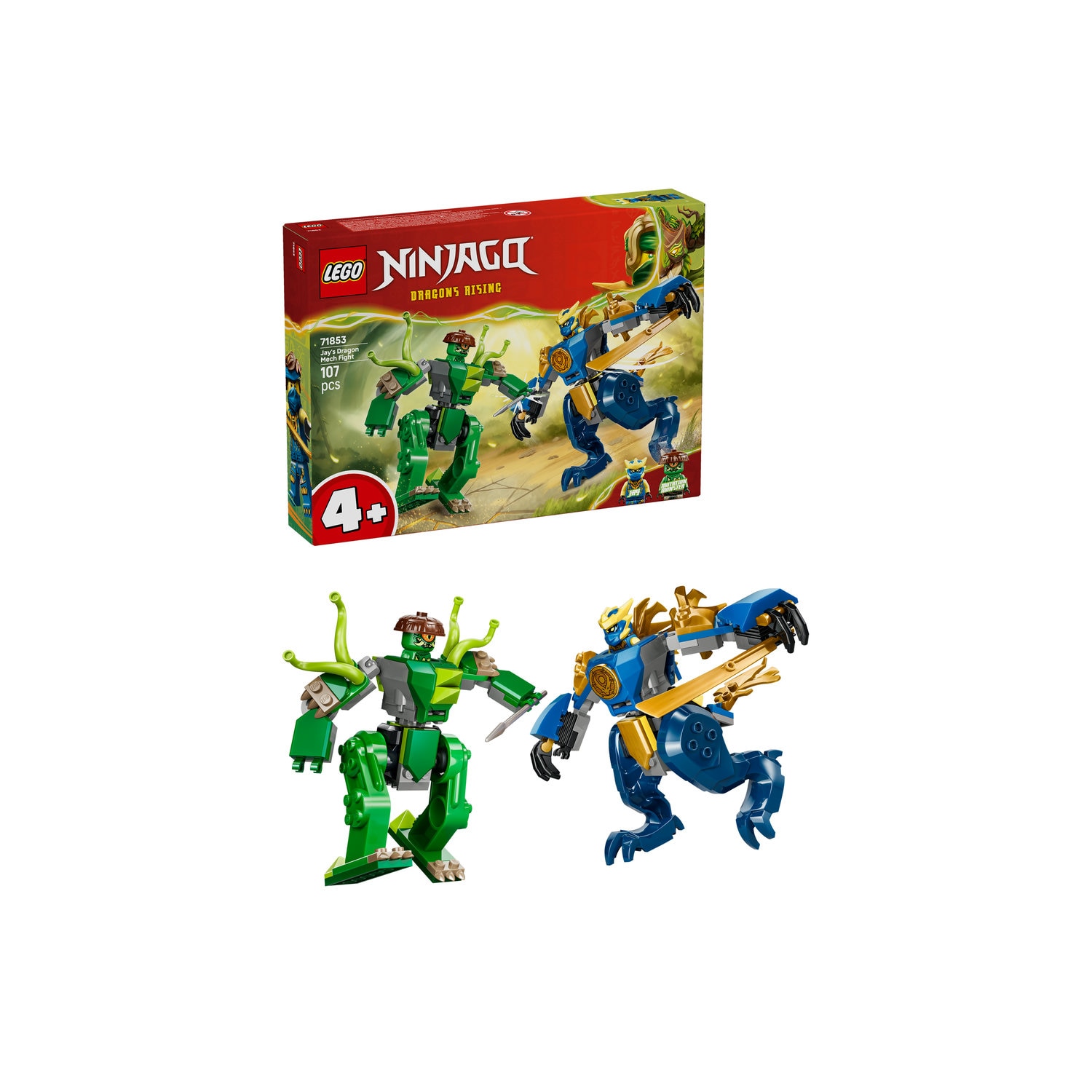 LEGO® Ninjago - Robotul dragon al lui Jay in lupta 71853, 107 piese.