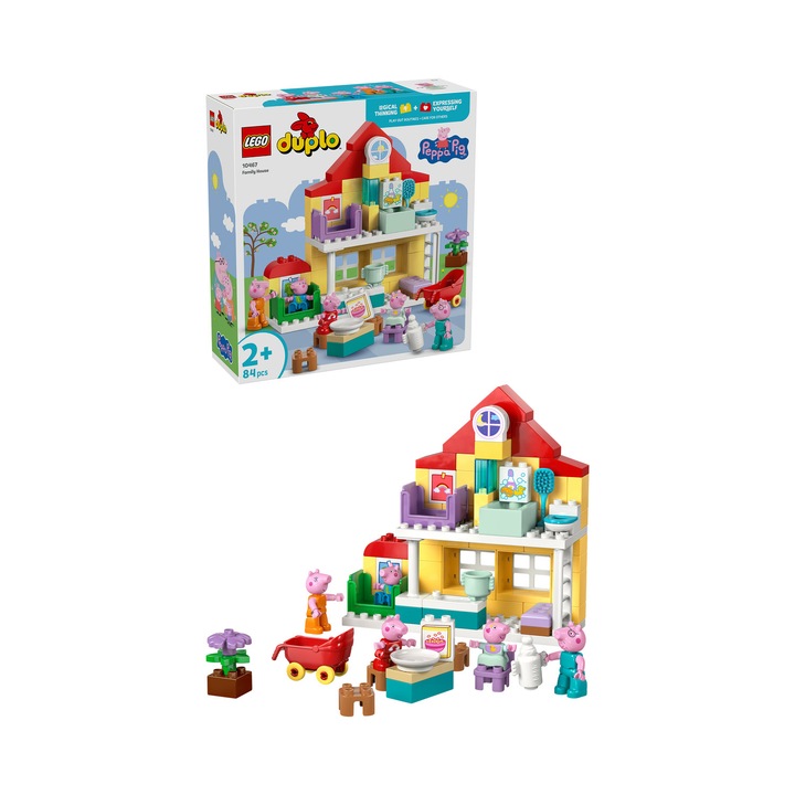 LEGO® DUPLO Peppa Pig - Casa de familie 10467, 84 piese.