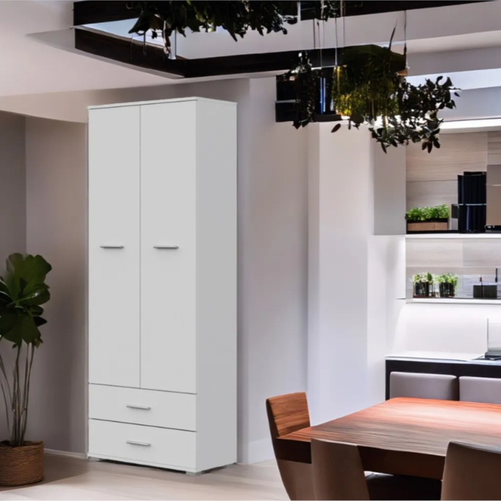 Dulap Komodee FAUSKE, 2 sertare, 180x69x36cm, Alb