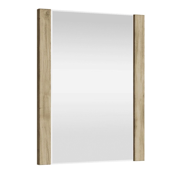 Oglinda de perete DacEnergy©, corp din MDF, 58,2 x 3,2 x 75,2 cm, stejar navarra