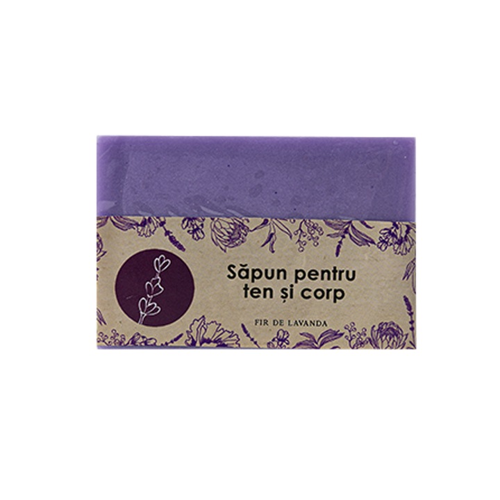 Sapun hidratant Fir de Lavanda, cu ulei de lavanda si lapte de capra, 90gr