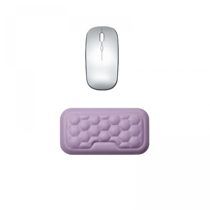 Set Suport Ergonomic Mouse Si Relaxarea Incheieturilor, Spuma Cu Memorie, 60 × 130 mm, Violet