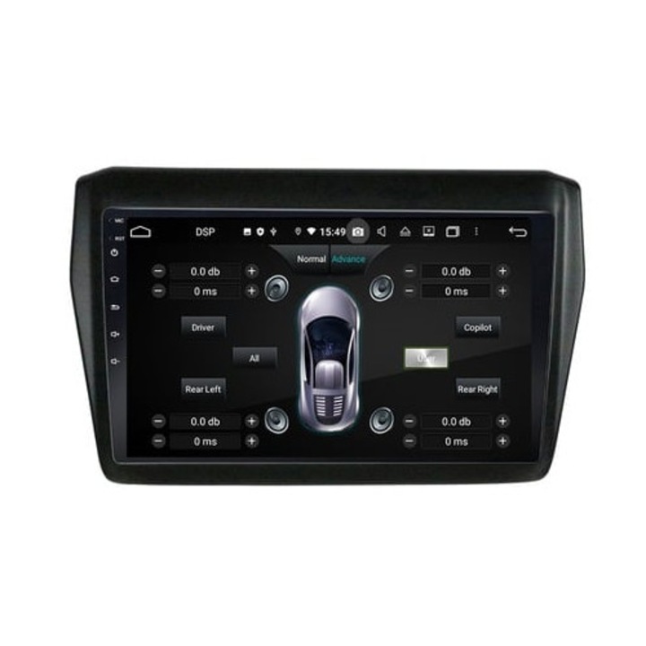 Navigatie dedicata Suzuki Swift 2017-2020, 4GB RAM 64GB ROM, Procesor Qualcomm Octacore, Android 14, Rezolutie 2K, Display QLED 9", DSP, Carplay&Android Auto, SIM 4G