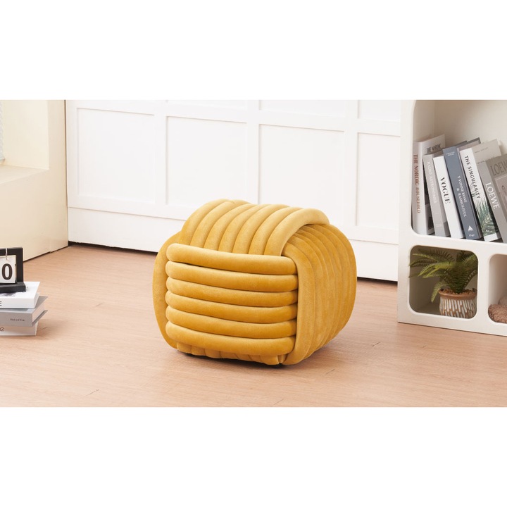 Taburet, P030, galben, 50x50x41cm