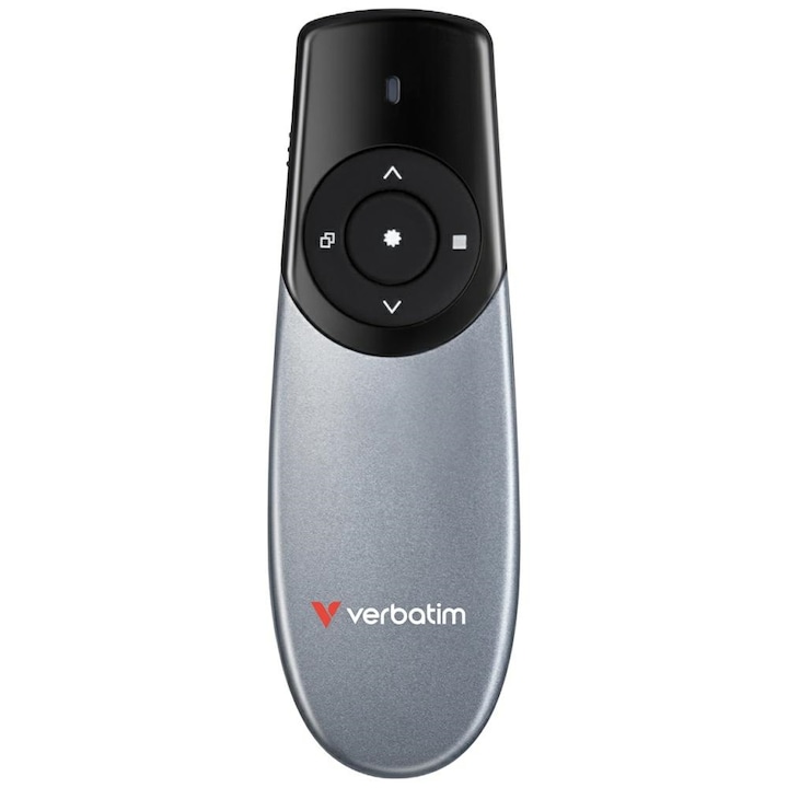 Verbatim Focus multifunkcionális prezentációs eszköz, 2.4GHz, USB-C, 250 mAh, piros lézerpointer, univerzális, szürke