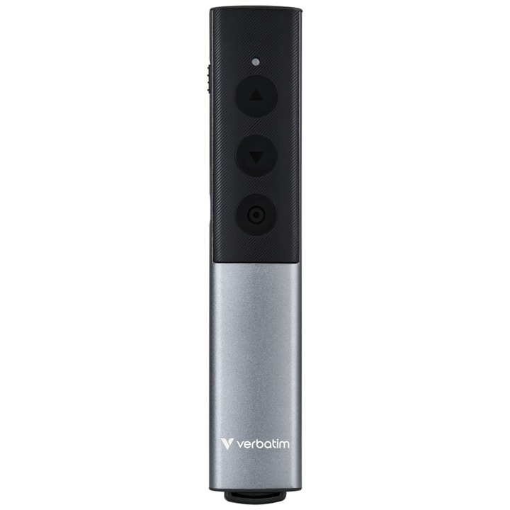 Verbatim Agenda multifunkciós prezentáló, 2.4GHz, USB-A és USB-C, 250 mAh, piros lézerpointer, univerzális, szürke