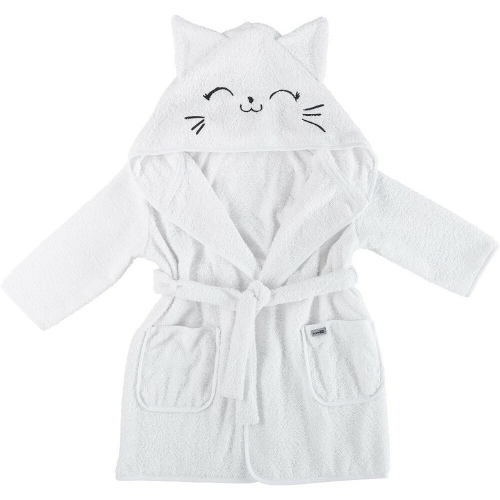 Halat de baie, Bubaba, Cu urechi Kitty, Marime 86/92/98, White