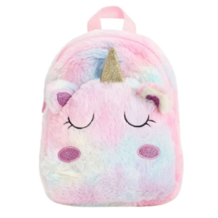 Ghiozdan Unicorn Plus, Moale si Pufos, Multicolor, 20x18cm