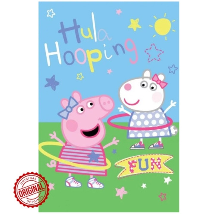 Gyerek polár takaró, Peppa Pig - Peppa malac, 100x150 cm, 338 g, hivatalos licenc