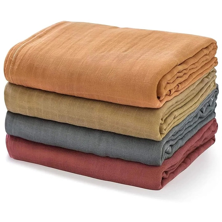 Paturi moi pentru schimbat SJ007, pachet de 4 Momcozy, 120 x 120 cm, moi si respirabile, set de paturi pentru bebelusi, accesorii confortabile si practice