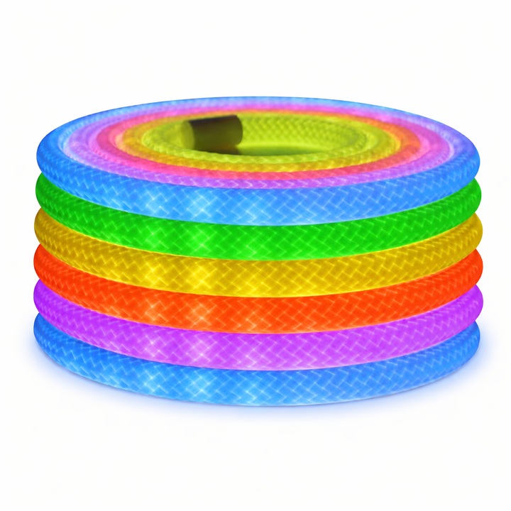 Tub LED neon digital RGB WS2812B adresabil, USB 5V, control Bluetooth si telecomanda, IP67