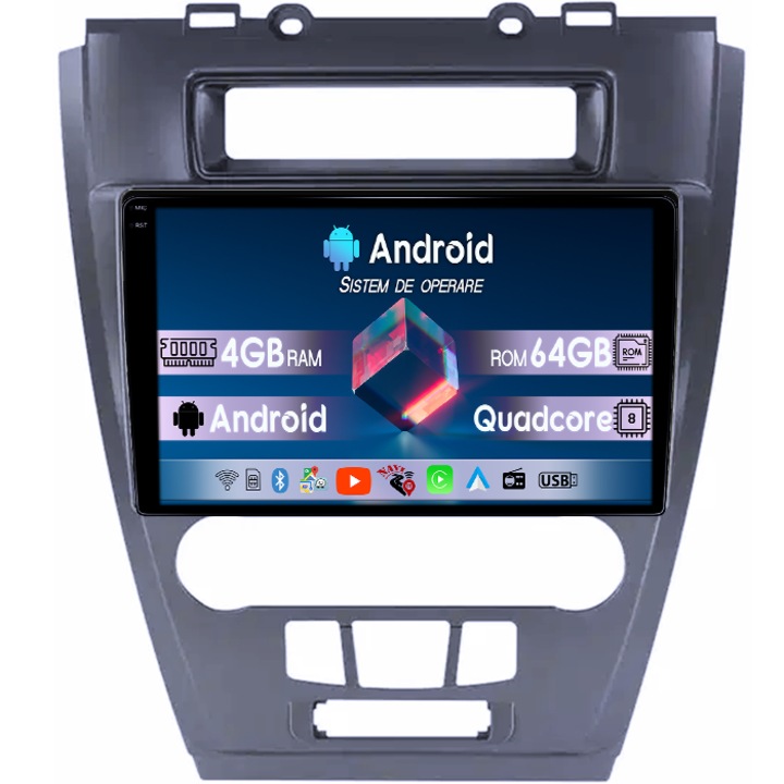 Navigație dedicată Ford Mondeo, 4GB RAM, 64GB ROM, Android 14, display 10", suport Carplay și Android Auto