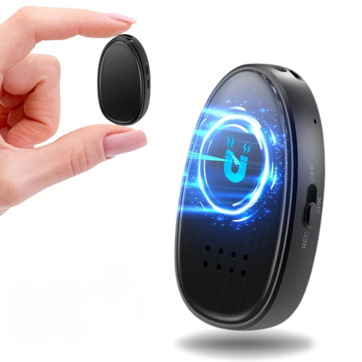 Репортофон Z21 със силен магнит, 16GB памет и до 192 часа непрекъснат запис – Скрит микрофон, Гласово активиране, HD аудио, Възпроизвеждане на телефон, компютър и слушалки, Вграден MP3 плейър, Компактен и дискретен дизайн – ZeroSecrets