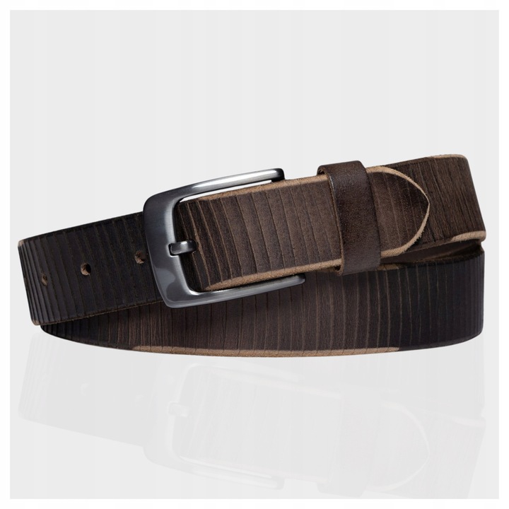 Férfi öv, Mustang, klasszikus, fém csatos, barna, 110cm