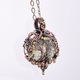Colier cupru cu prehnit Copacul Vietii, pandantiv si lant 50 cm