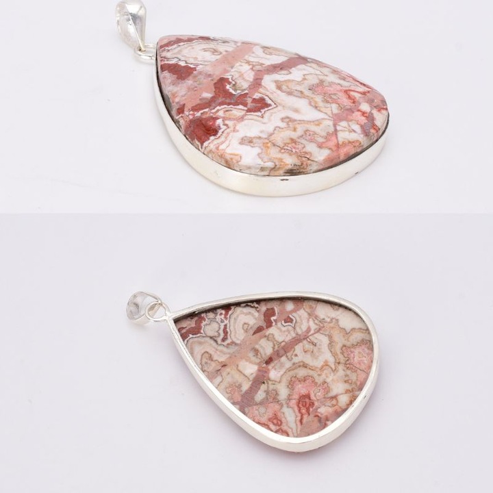 Pandantiv argint cu agat mexican statement forma para