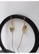 Cercei lungi cu lant 9 cm, si frunza 1cm placata cu aur 18K