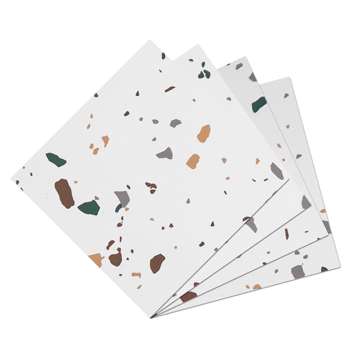 Set de placi PVC autocolante, 30x30cm, 4 bucati, multicolor, pentru renovare interior.