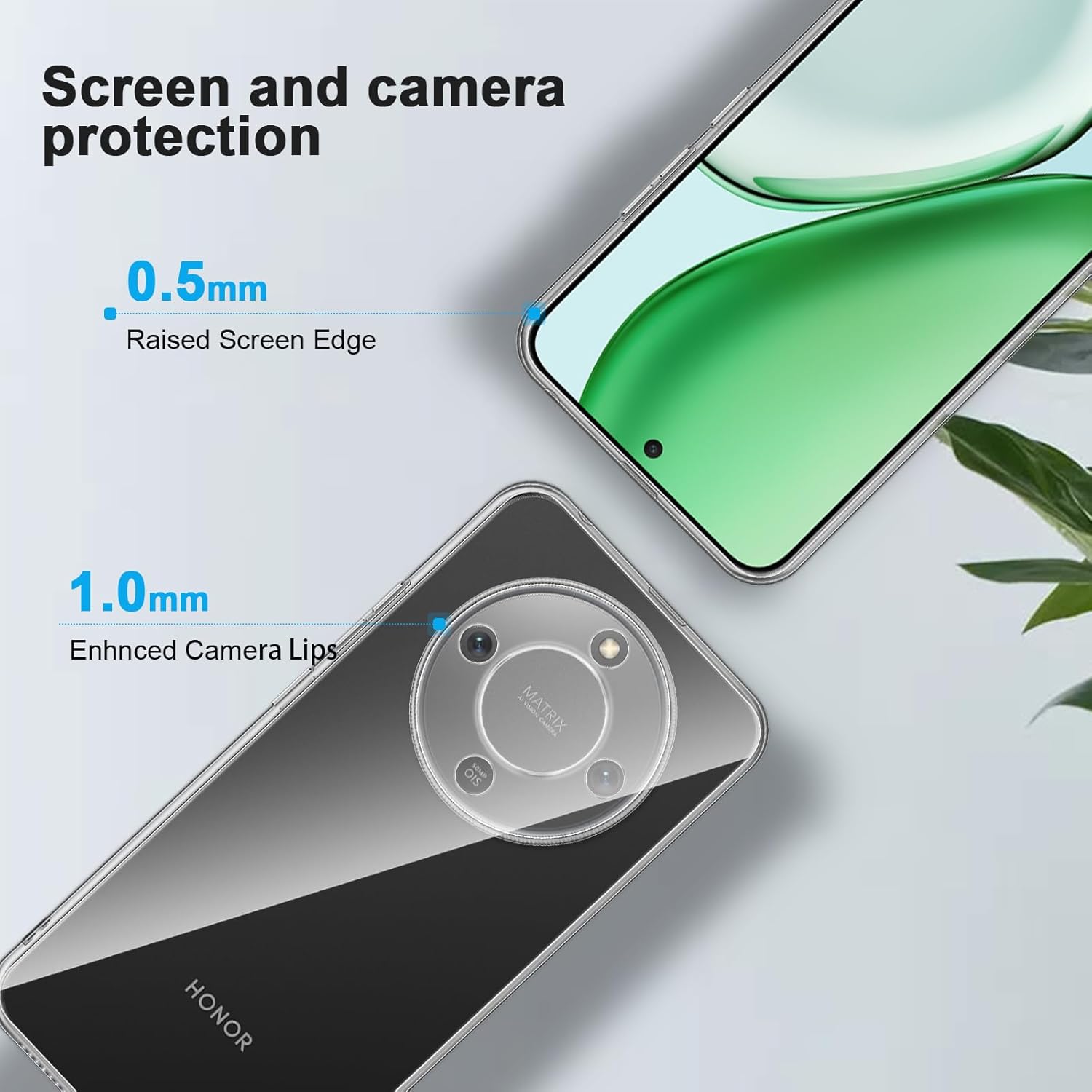 Husa pentru Honor Magic 8 Lite, Anti-Shock 1.5mm, cu protectie lentile, transparenta