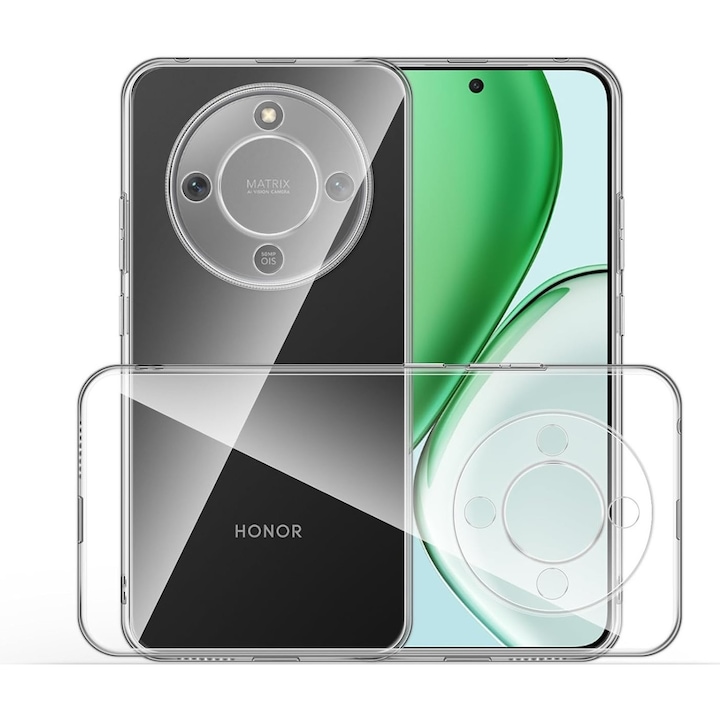Калъф за Honor Magic 8 Lite, Anti-Shock 1.5мм, със защита за лещи, прозрачен