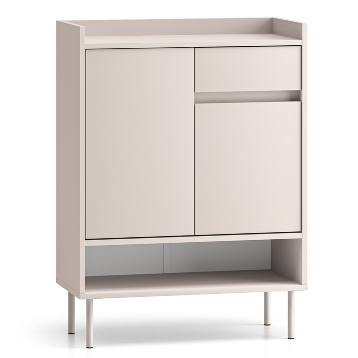 Pantofar Selsey Dioce cu rafturi si sertar, gri casmir, 70 cm