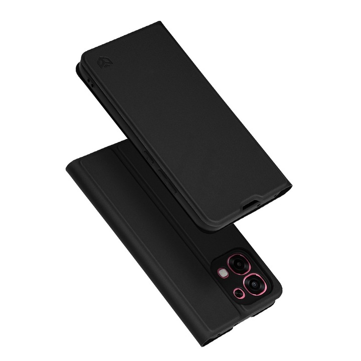Husa Tip carte pentru Oppo A6 Pro 4G / A6 Pro 5G DaDen® Magskin Book, Antisoc, Protectie completa spate-ecran, Buzunar card, Piele ecologica, Negru