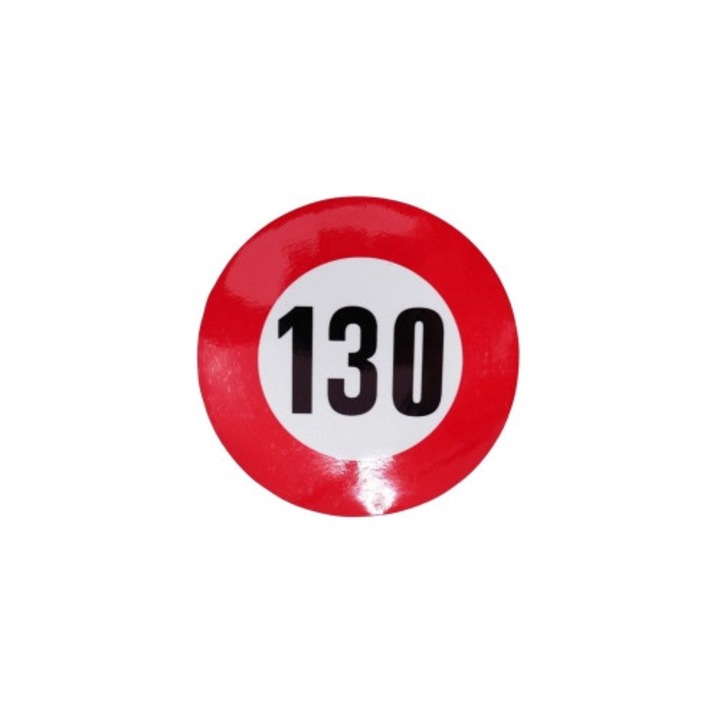 Fényvisszaverő matrica sebességkorlátozás 130 km/h – Ø12 cm
