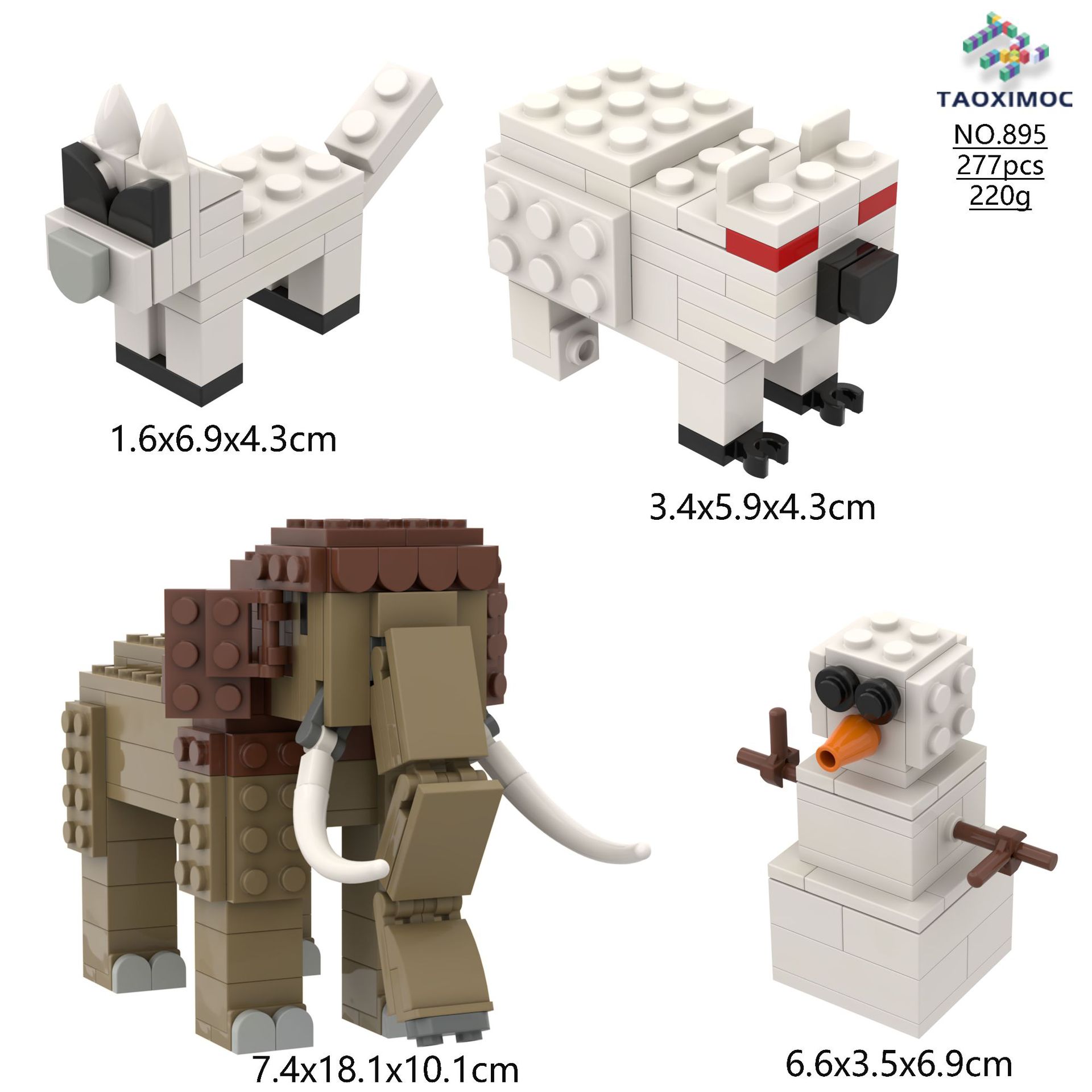 Set figurine Forest 99 Nights, Mammoth, Arctic Feeder, Snow Fox