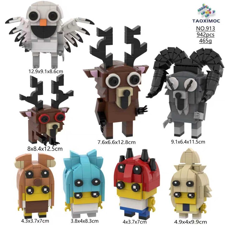 Комплект фигурки блокчета „Гора 99 нощи“, 8 части, многоцветен