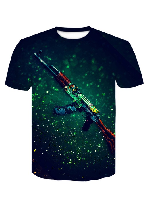 Férfi CS:GO Counter-Strike 2 póló szett, nyomott mintás, kerek nyakú, többszínű