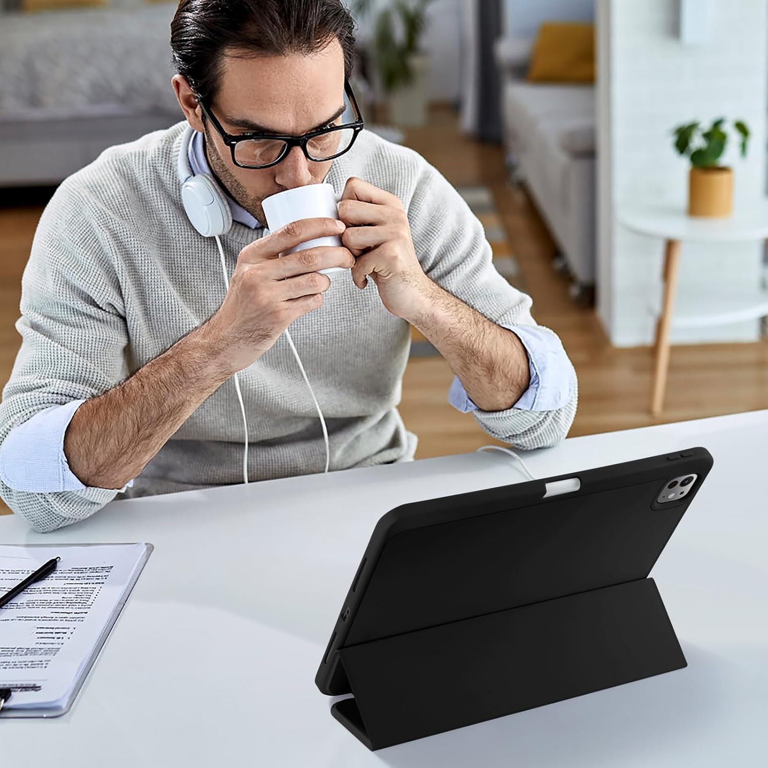 Husa pentru Apple iPad Pro 11 M5 / M4 (2025, 2024) cu functie wake-up/sleep tip stand