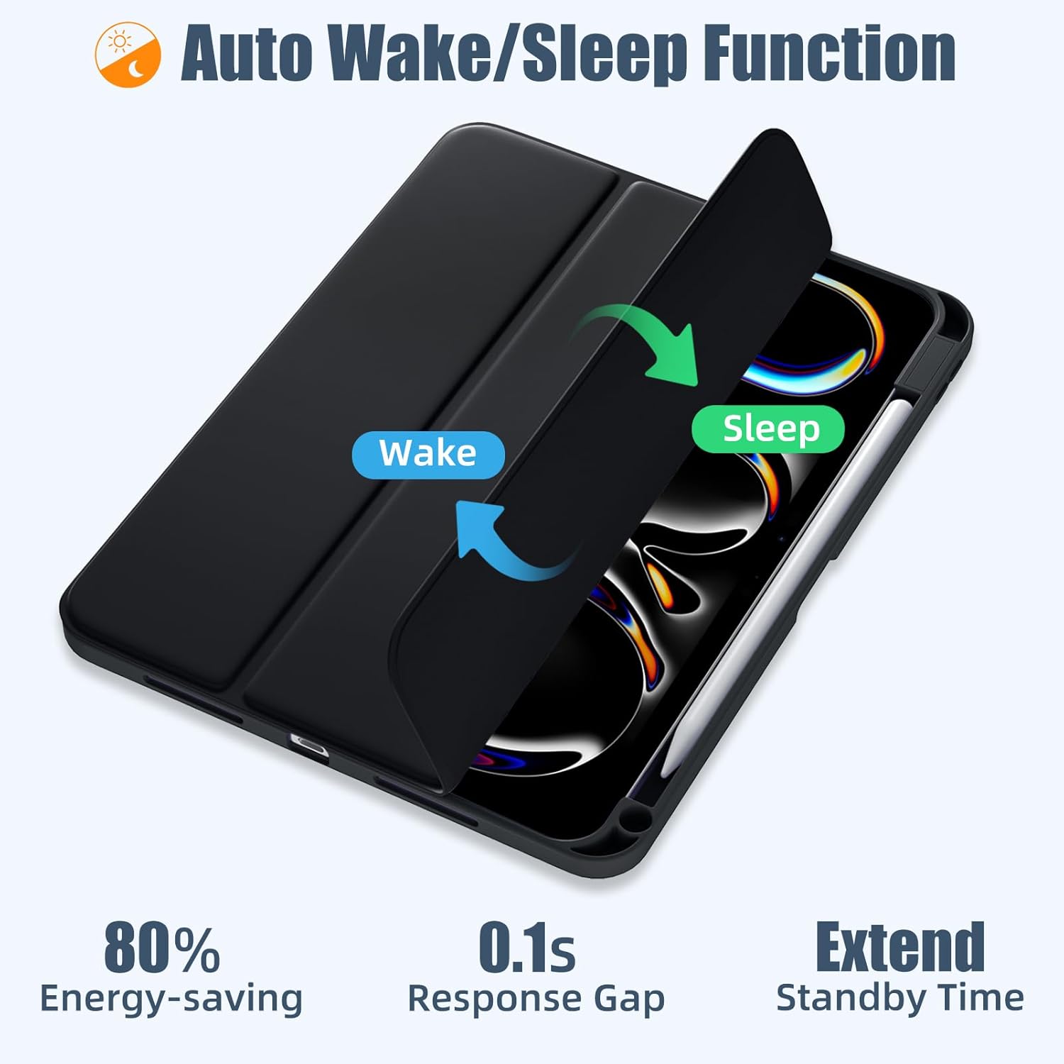 Husa pentru Apple iPad Pro 11 M5 / M4 (2025, 2024) cu functie wake-up/sleep tip stand