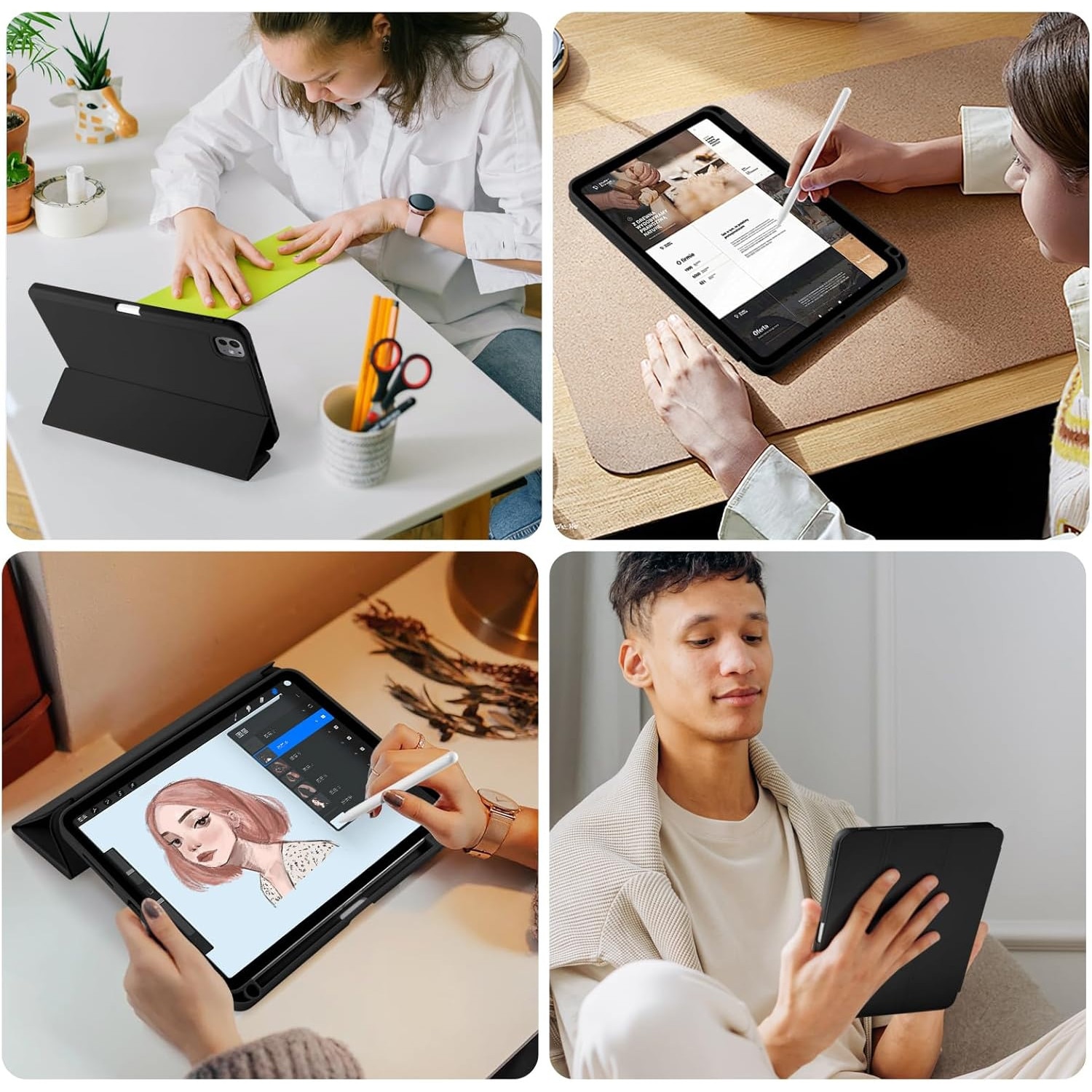 Husa pentru Apple iPad Pro 11 M5 / M4 (2025, 2024) cu functie wake-up/sleep tip stand