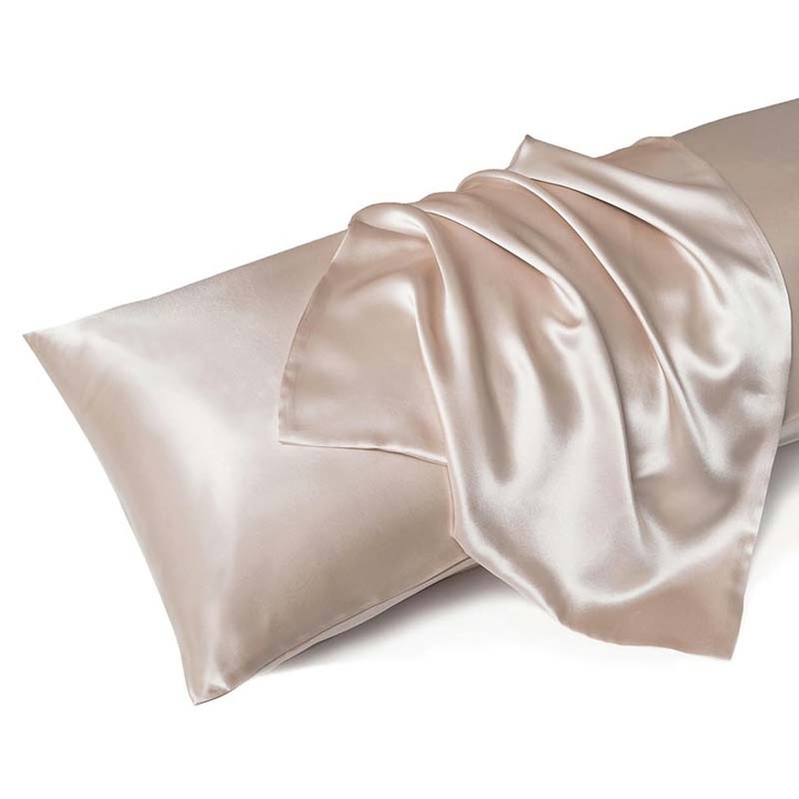 Fete de perna, set 2 bucati, satin, 100% poliester, culoare champagne, dimensiune standard