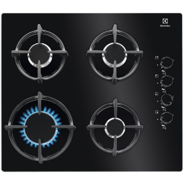 Electrolux EGG6407K Beépíthető 4 zónás 59 cm Fekete Gáz főzőlap