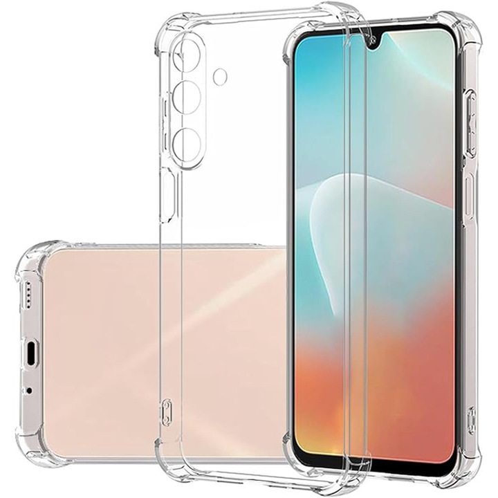 Set Carcasa TPU Transparenta cu 2 Protectii de Ecran din Sticla Temperata pentru Protectie Completa, compatibila cu Samsung Galaxy A57 5G