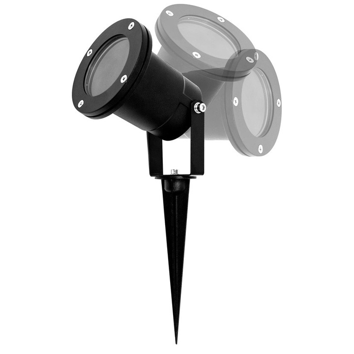 Lampa Gradina Exterior, Retro Electrica®, EDO SOLUTIONS, Ø98x315mm, Lampa Directionabila, Soclu GU10, Putere Max 35W, IP65 Rezistent Apa Si Praf, Corp Aluminiu, Iluminat Alei Curte Terasa, Spot Exterior Orientabil Pentru Fatada Si Gradina, Fara Bec, Negru