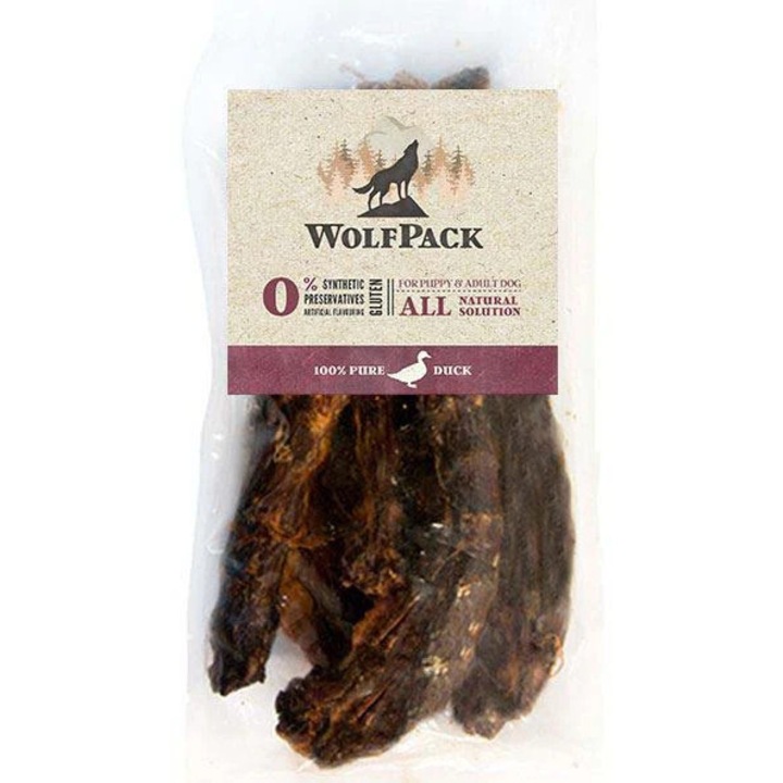 Recompensă pentru câini, Wolfpack, gât de rață, 250g, fără conservanți, adult