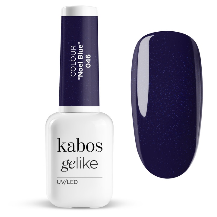 Lac de unghii semipermanent UV/LED, ultra rezistent si stralucitor, Kabos Gelike 046 Noel Blue, 8ml
