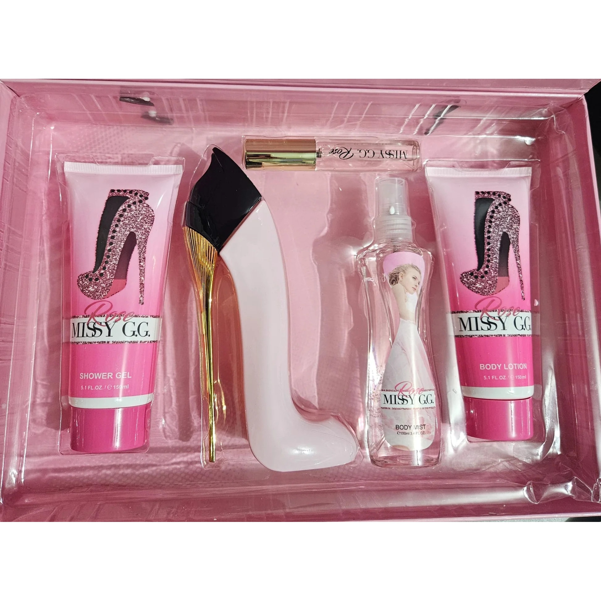 Set parfum cadou, 5 piese, Rose - eMAG.ro