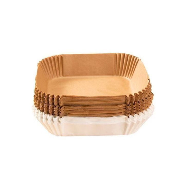 Hartie speciala pentru friteuza cu aer, potrivita si pentru cuptoare cu microunde si cuptoare obisnuite, hartie de copt, impermeabila si rezistenta la ulei, rezistenta la caldura, 100 de foi patrate