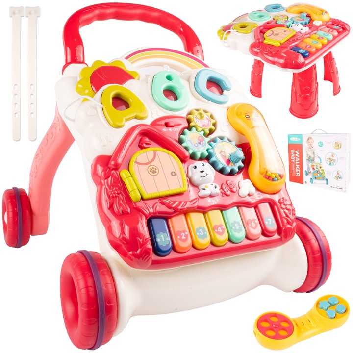 Образователна количка, Piano House, Телефон, Образователна маса, 4в1, ABC Malplay