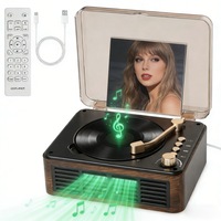 CD player Bluetooth, SHIJOOE® Stereo HiFi, Lemn retro, Player Radio FM, Cu telecomanda, Suporta redare USB si AUX, design capac de praf, Simplu si rafinat, design capac de praf, Cadoul perfect de sarbatori, Culoarea lemnului de nuc
