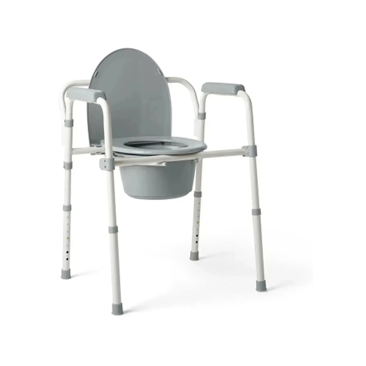 Scaun toaletic Airm Health cu reglare pe inaltime – cadru stabil, confortabil, pentru seniori si persoane cu mobilitate redusa